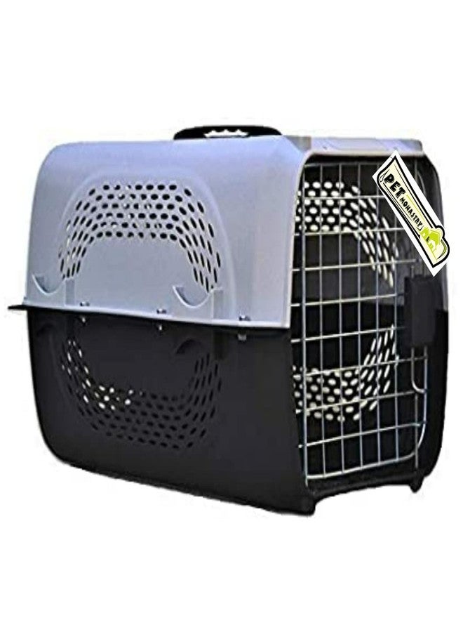 Pet Monastry صندوق نقل الحيوانات الأليفة Pet Monastry® للكلاب والقطط والأرانب، مزود بمقبض بلاستيكي وباب مفصلي، قابل للطي والطي، مناسب للجراء والقطط - رمادي (المقاس 19.5 × 13 × 12.5 بوصة) - Image 1
